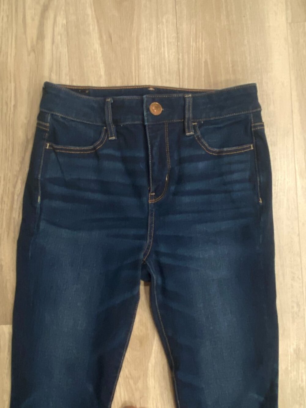 American Eagle Dream Jean HighRise Jegging Size 4 Short Dark Wash Stretch Skinny - Picture 2 of 5